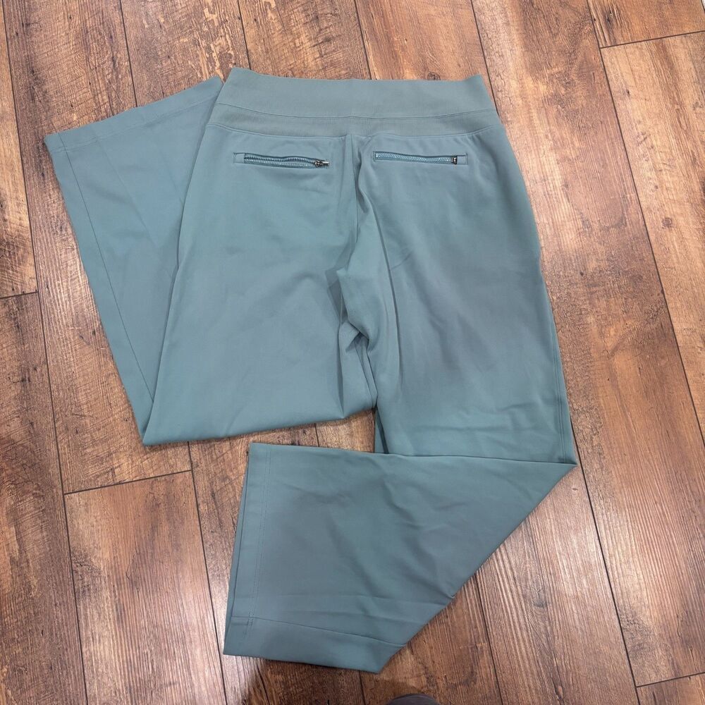 Athleta Women's L Soft Venice High Rise Wide Leg Sage Green Zip Pockets READ - Picture 4 of 11